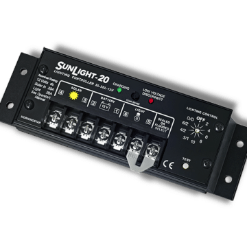 SunLight solar charge controller (angled)