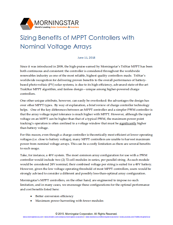 Whitepaper Nominal Voltage Arrays