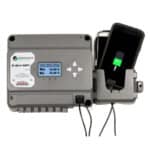 EcoBoost MPPT solar charge controller with meter and cell phone holder